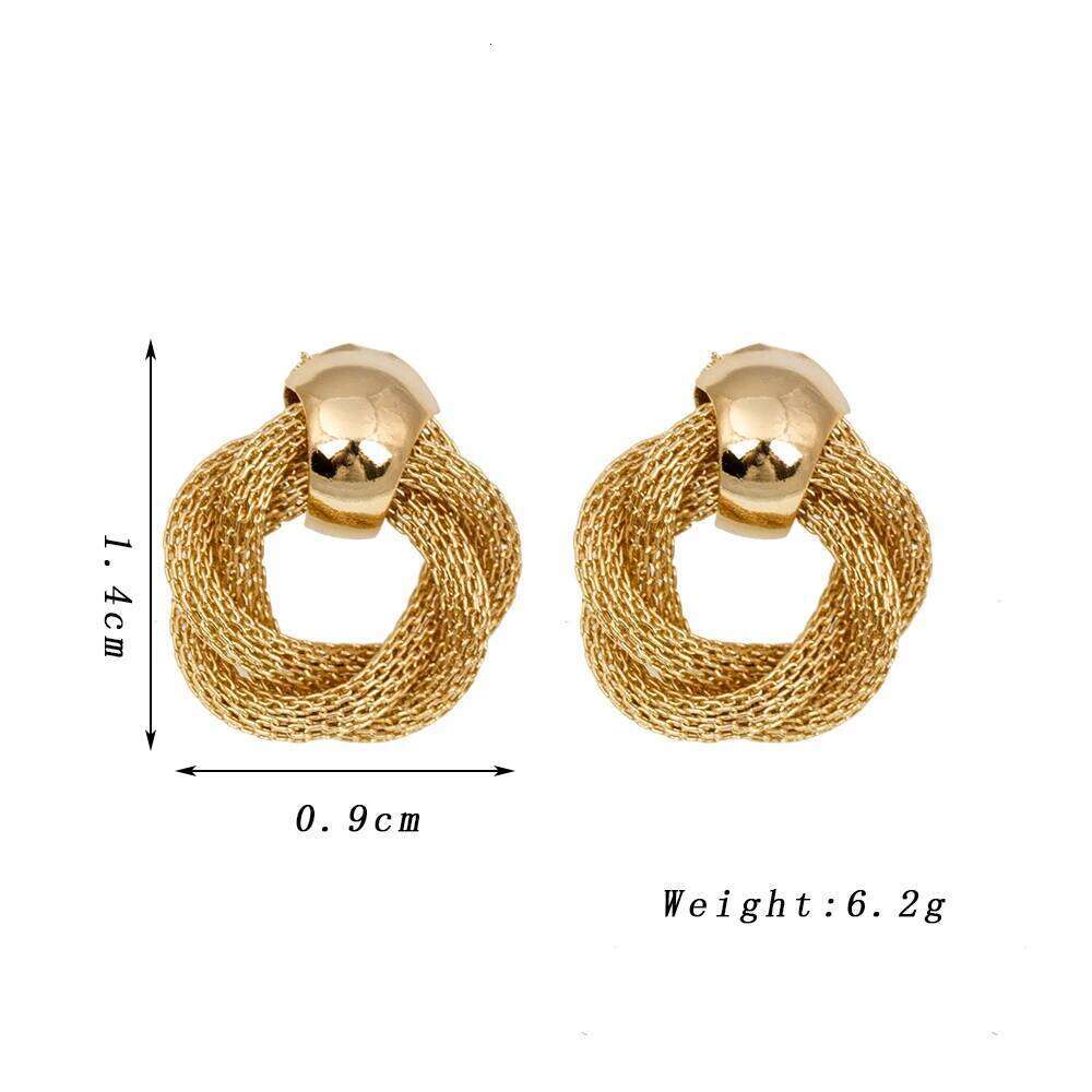 Vintage Metallic Twisted weaving Round Circle Dangle 2025 New Fashion Wedding Party Drop Earrings for Woman Jewelry 25H1226