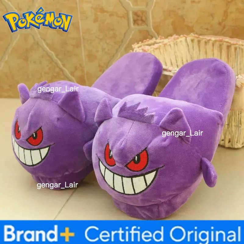 Pokemon Pikachu Snorlax Plush Slippers Adult Women Men Wide Non-Slip Warm Winter Fuzzy Indoor Slippers Home Shoes W251226