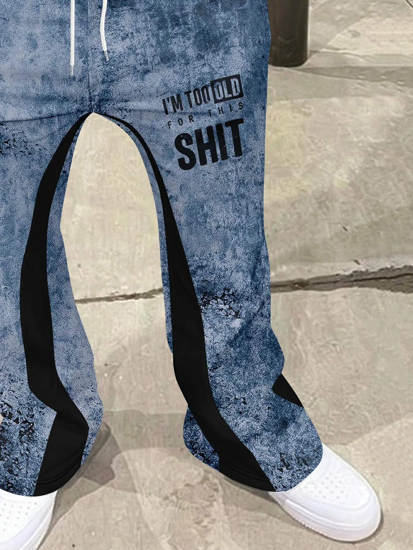 Y2k Flared Pants Men Loose 3D Casual Sweatpant Mid Waist Sporty Female Clothe Streetwear Hip Hop Vintage Artistic Graffiti 251226