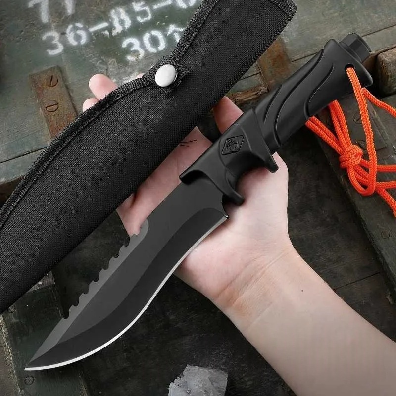 Camping Hunting Knives camping hunting knives Fixed straight fixed blade tactical bowie knife with sheath full tang Q240624 SKS