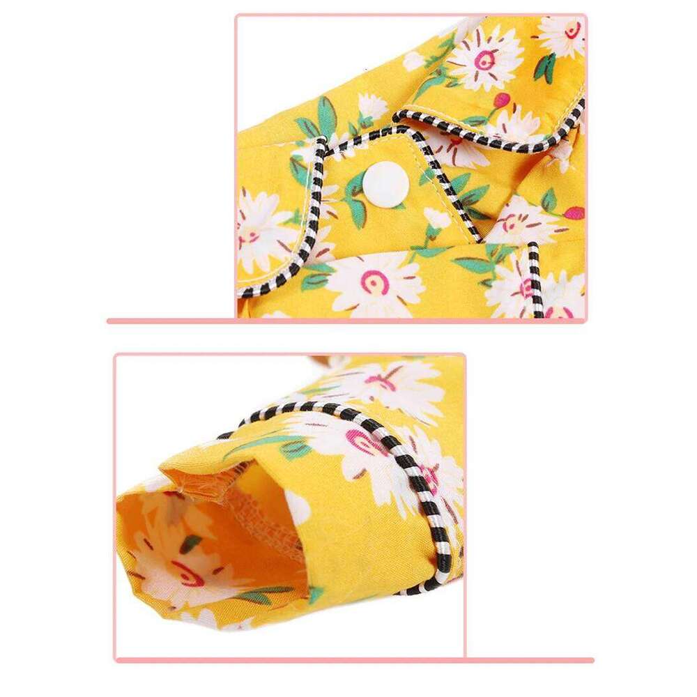 Black Dog Pajamas Autumn Winter Puppy Shirt Sleepwear Floral Jumpsuit Elegant Kitten Pet Clothing for Chihuahua Yorkshire 25T1226