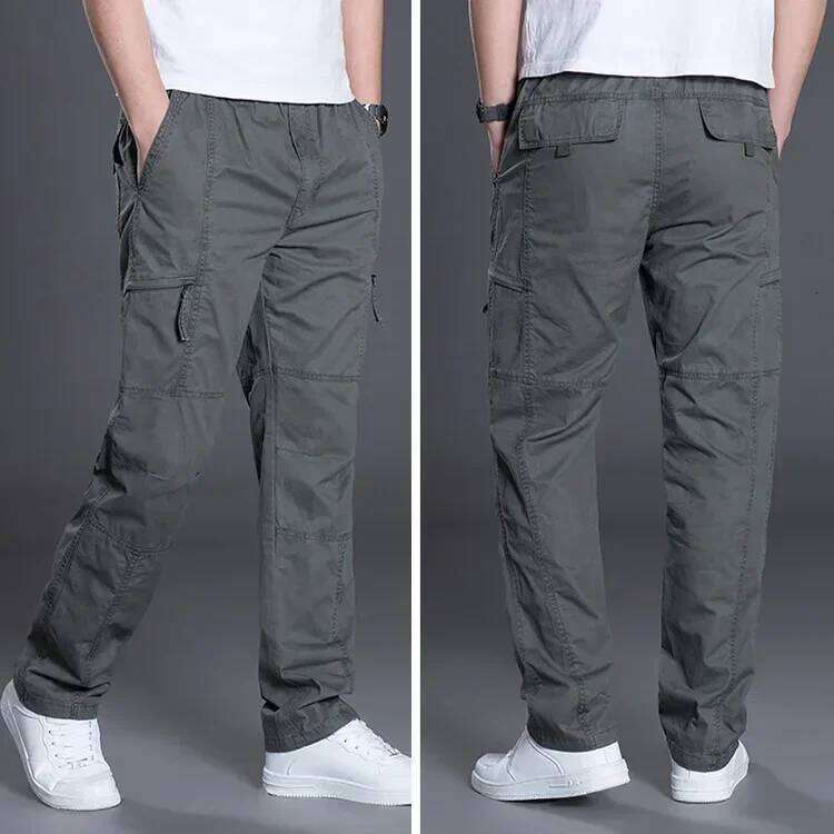Summer Autumn Fashion Casual Cotton Long Pants Straight Joggers Homme Plus Size 5Xl 6Xl Flat Trousers For Men Clothing