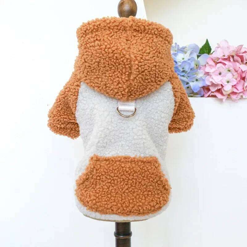 New Arrivals Warm Fleece Brushed Sweatshirts Clothes Supplies Pet Accessories Cute Dog Hoodie 25T1226