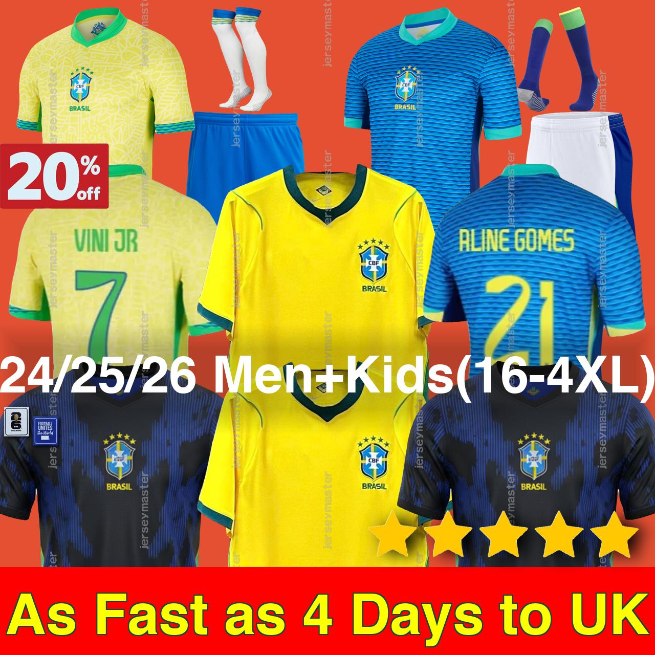 Brazil Jersey 2026 L.PAQUETA NEYMAR ESTEVAO VINI JR. P.COUTINHO RICHARLISON football shirt G.JESUS T.SILVA BRUNO G. PELE CASEMIRO men kids sets soccer jersey