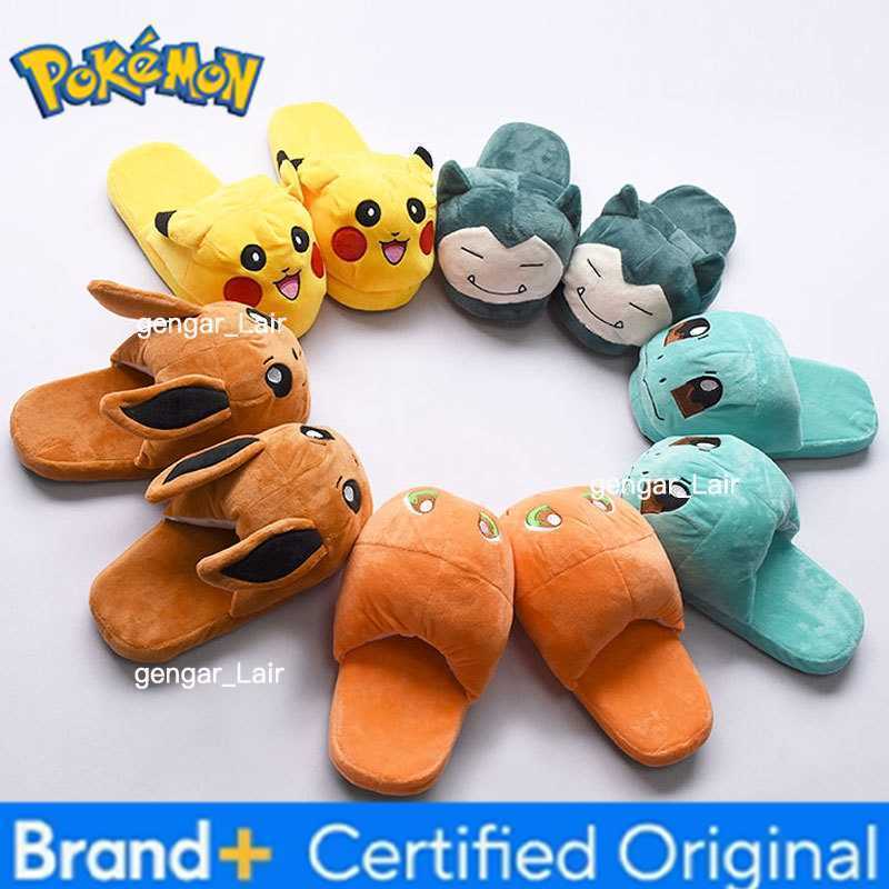 Pokemon Anime Slippers For EU size 36-39 Anime Snorlax Squirtle Charizard Eevee W251226