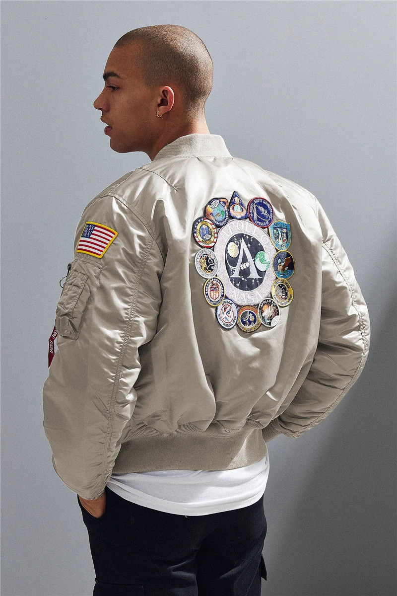 Winter bomber flight jacket vintage MA-1 APOLLO men coat streetwear warm varsity hip hop baseball lettermanpilot us air force 251222