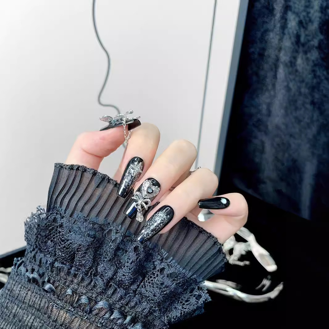 elegant handpainted nail decals pure boutiquely designed y2kinspired jewelry adornments