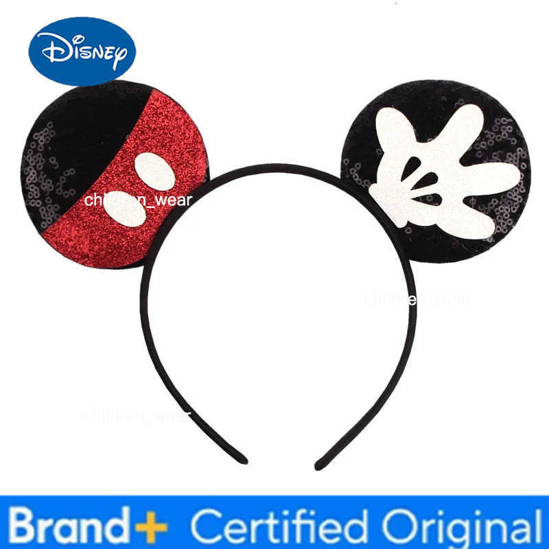 Disney Black Mouse Ears Headband For Girls 5Bow Party Hairband Festival DIY Hair Accessories Femme H251226