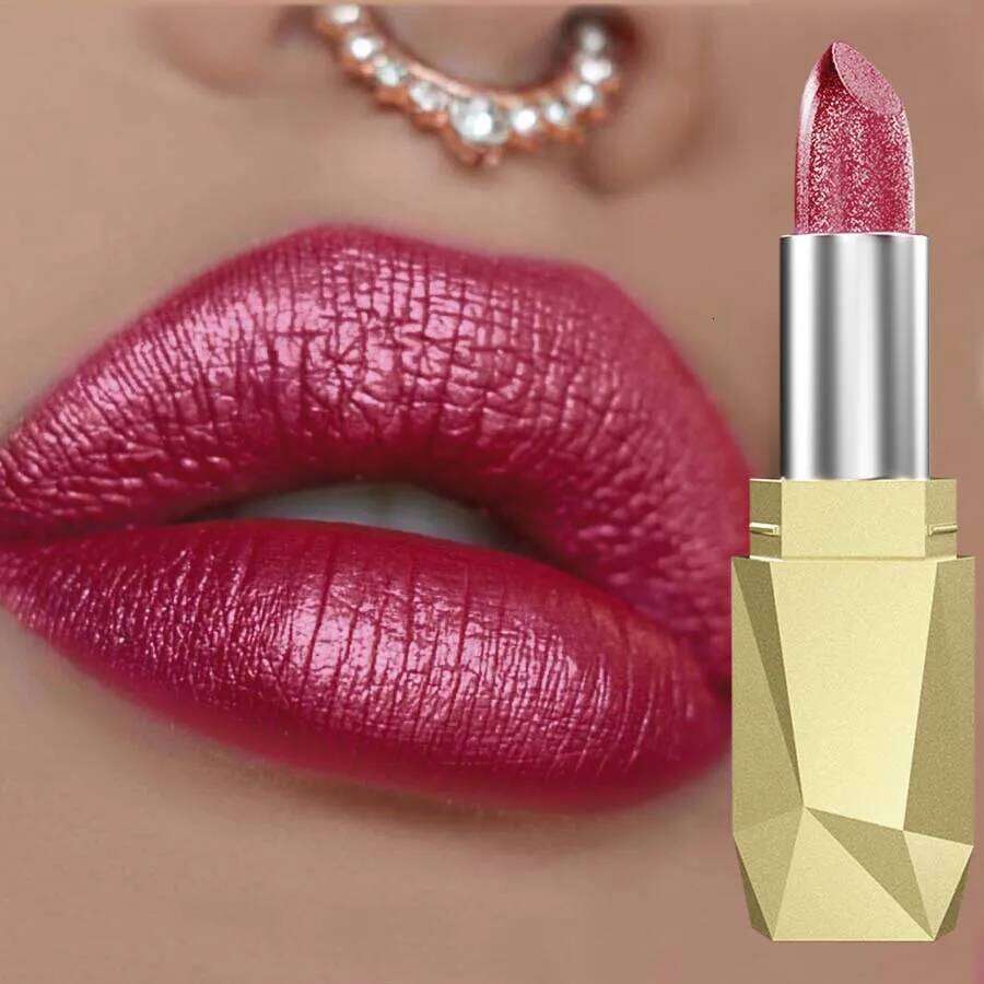 1PC Diamond Shimmer Glitter Lipstick Long Lasting Waterproof Lip oil for Women Girls Lips Tint Makeup Cosmetics 25H1226