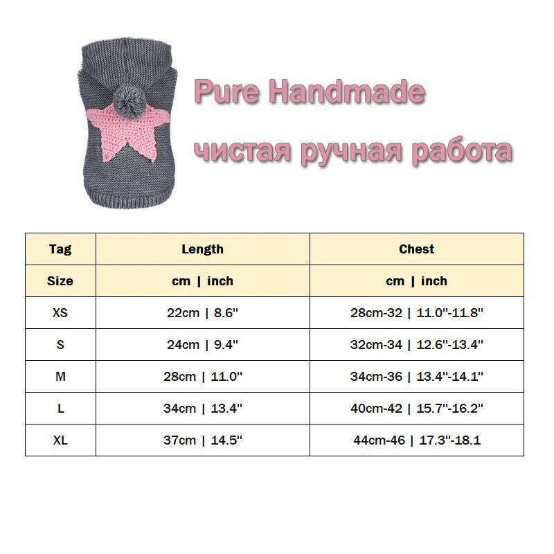 Star Sweater For Dog Fashion Hoodie Coat Autumn Winter XS XL Little Small Animal Knit Costume Jacket Warm French Bulldog Terrier 25T1226