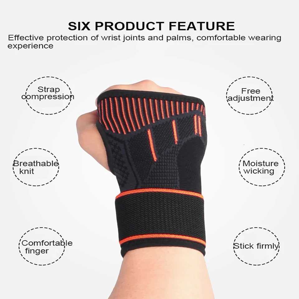 1Pcs Adjustable Bandage Knitted Wrist Cover Sports Pressure Breathable Wrist Guard Basketball Volleyball Fitness Weightlifting M251226