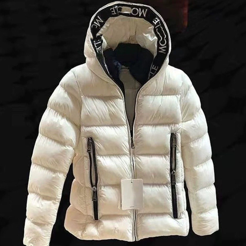 Cross-Border Thickened Hooded Plus Size Winter New Cotton Clothes Letter Print Down Jacket Unisex Trendy Coat