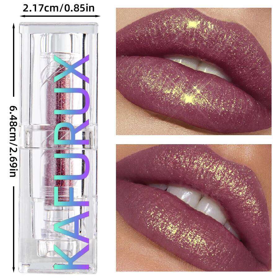 Multi-color Glitter Lipstick Beauty Girl Diamond Waterproof Tint Long Lasting Shimmer Makeup Red Rose Pearlescent Lip 25H1226