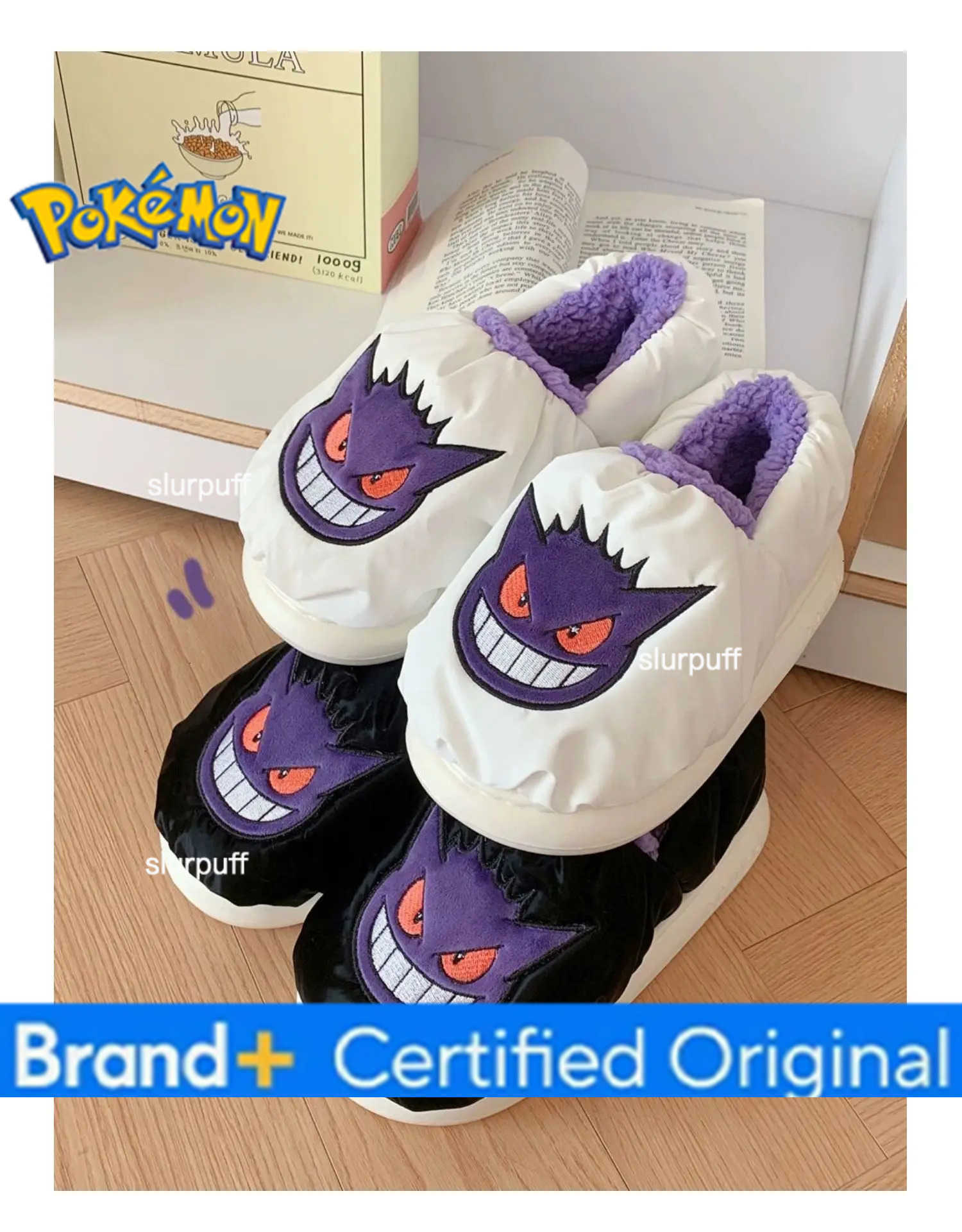 Pokemon Anime Couple Slippers Cute Pikachu Eevee Cartoon Cotton Home Shoes for Men And Women with Velvet Insulation Winter Gifts W251226