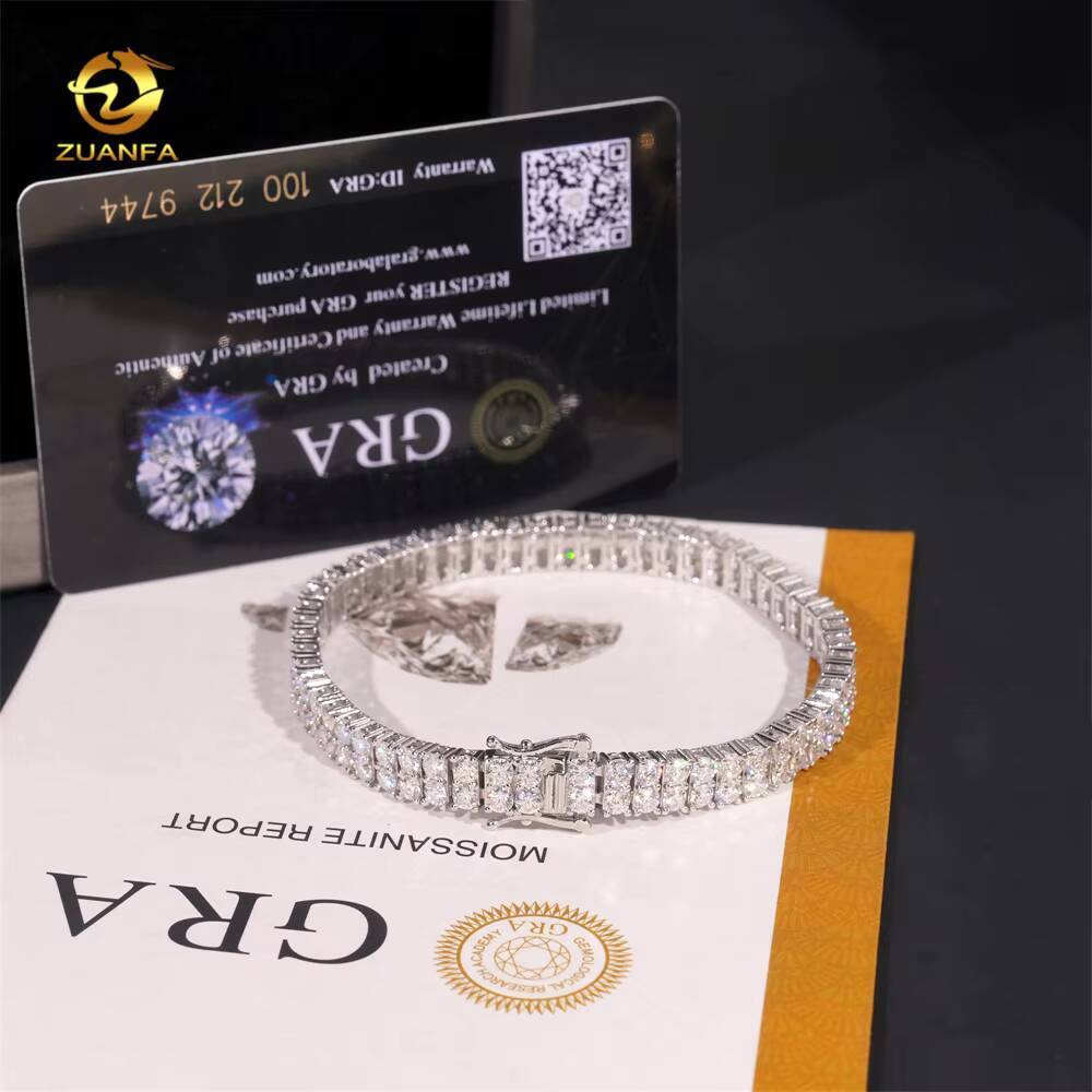 3mm 2Row VVS Moissanite Tennis Chain Hip Hop Jewelry Iced Out 3 Color MOissanite Bracelet Women 925 Silver Tennis Necklace