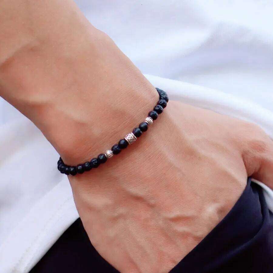 Minimalist 4mm Bracelet Unisex Rice Beads Braclet Natural Lava Tiger Eyes Red Howlite Stone Braslet Leisure Accessories 25T1226