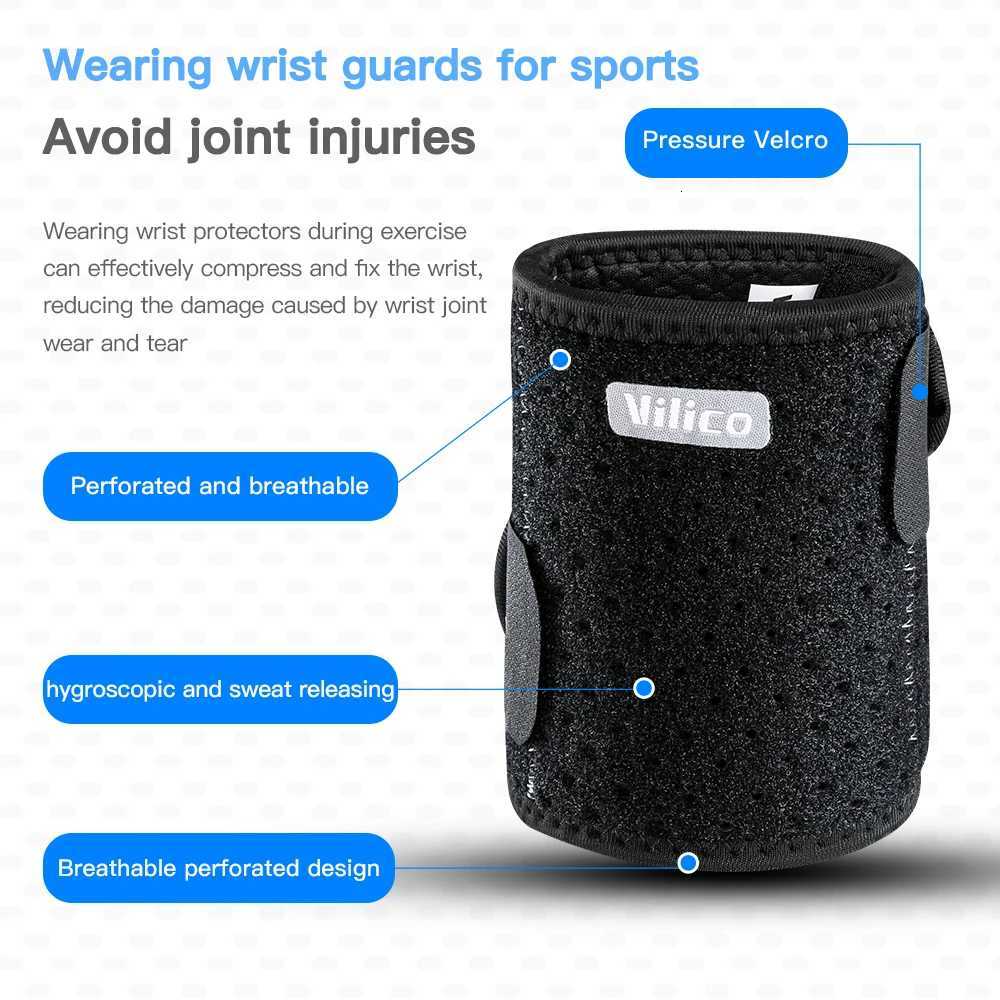 2PCS breathable inner lining wrist guard with two internal spring strips supporting adjustable wristbands with pressure bands M251226