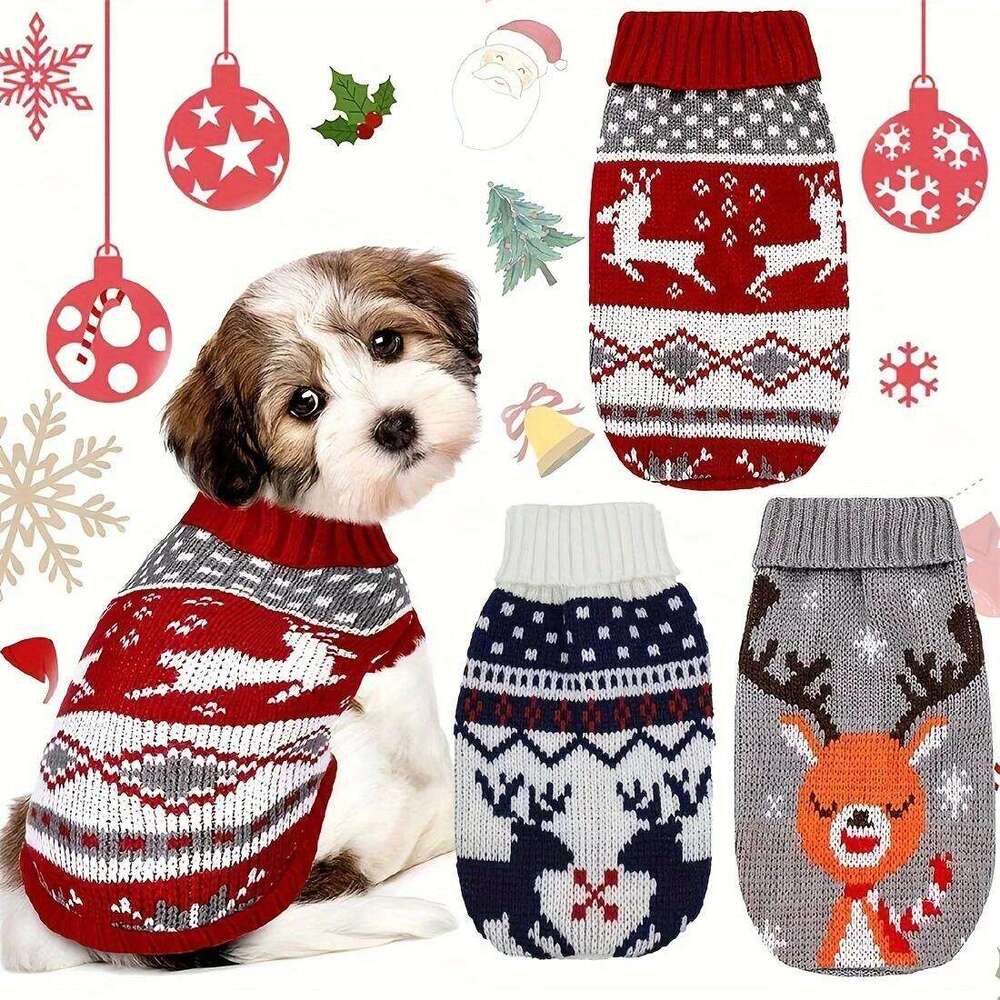 1pc Warm Pet Sweater Winter Dog Clothes for Small Medium Dogs Knitted Puppy Cat Coat Chihuahua French Bulldogs Yorkie 25T1226