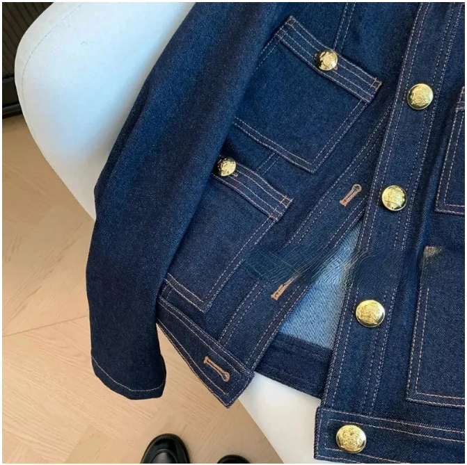 2025 Denim Jackets for Women Spring Buttons Vintage Chaquetas Korean Fashion Blue Chic Ropa De Mujer Jeans Bomber Outwear Top