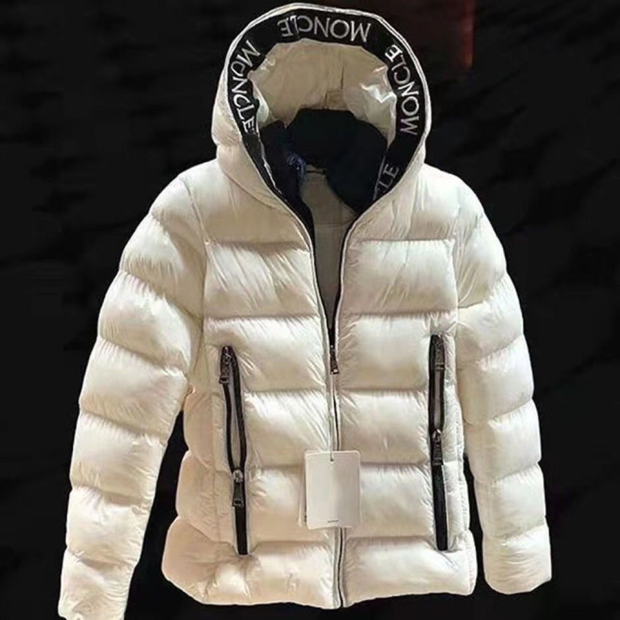 Cross-Border Thickened Hooded Plus Size Winter New Cotton Clothes Letter Print Down Jacket Unisex Trendy Coat