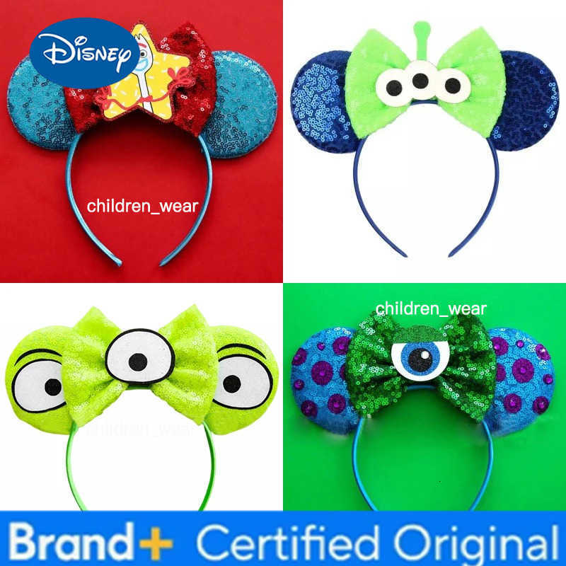 Disney Mickey Mouse Ears Headbands Women Bows Hair Accessories Toy Story Headband for Girls Kids Buzz Lightyear Alien Headwear H251226