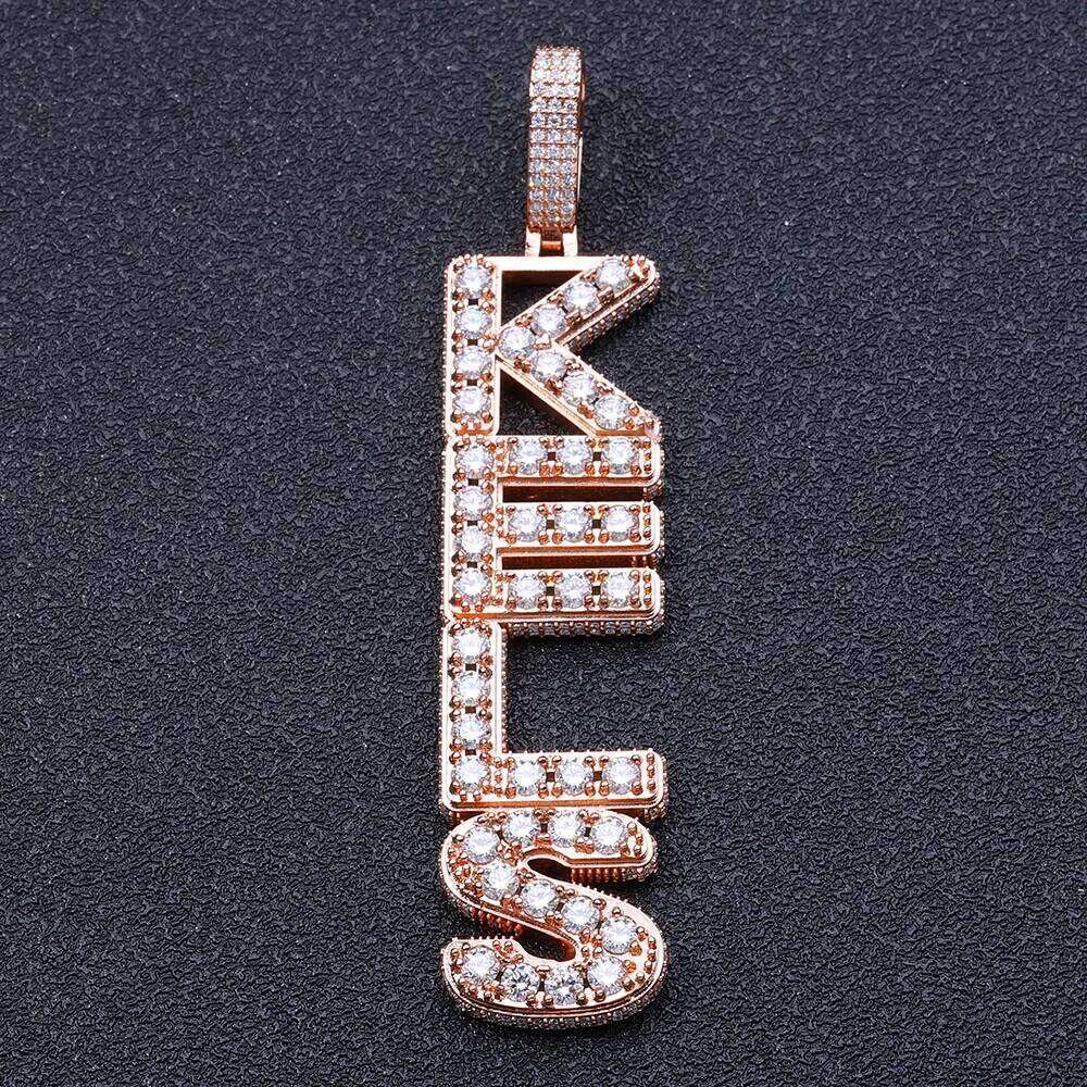 Special Design Brass VVS Charm Pass Diamond Tester Hip Hop Jewelry Iced Out Moissanite Initial Letters Pendant
