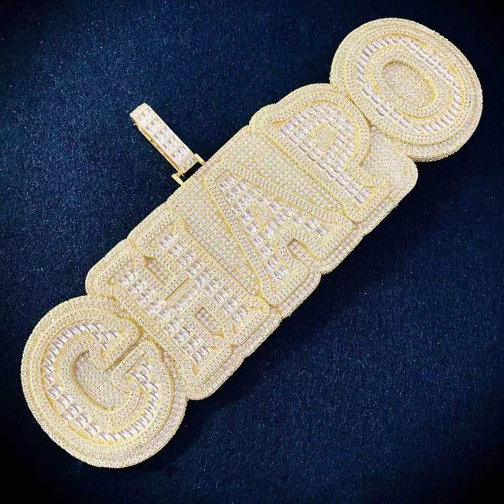 Personalized customization VVS Moissanite Diamond Name Letter Pendant 925 Sterling Silver Iced Out Moissanite Pendants