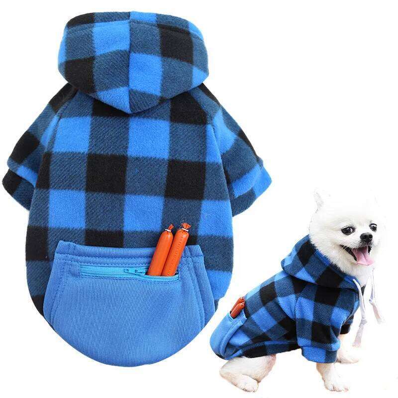 Autumn Winter Warm Pockets Zipper Small Medium and Large Dog Clothes Pet Cat Teddy Bathroom Clothing Supplies 25T1226