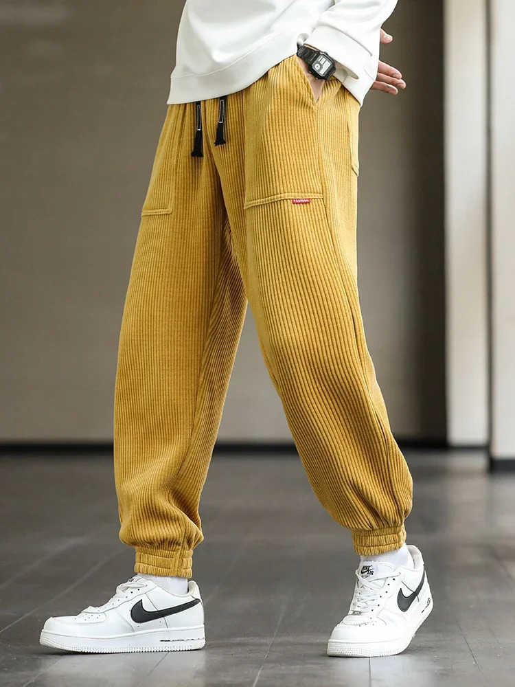 Autumn Winter Corduroy Sweatpants Men Baggy Joggers Fashion Streetwear Loose Casual Harem Pants Plus SIze 8XL 251226
