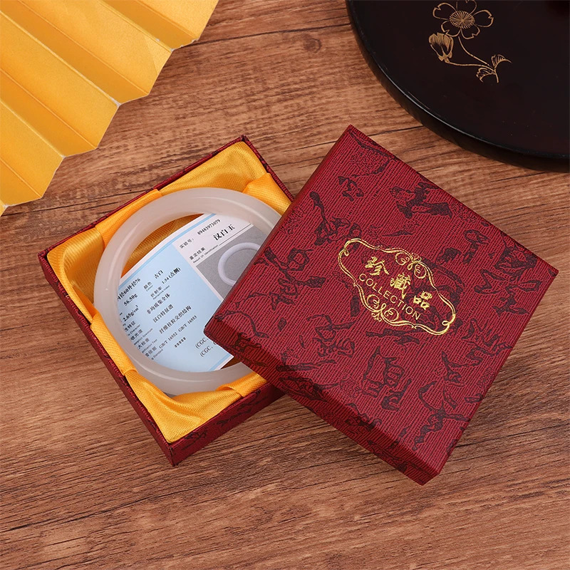 Natural White Chinese Jade Bracelet Bangle Jewellery Fashion Accessories Woman Lucky Amulet Gift 5862mm 251219