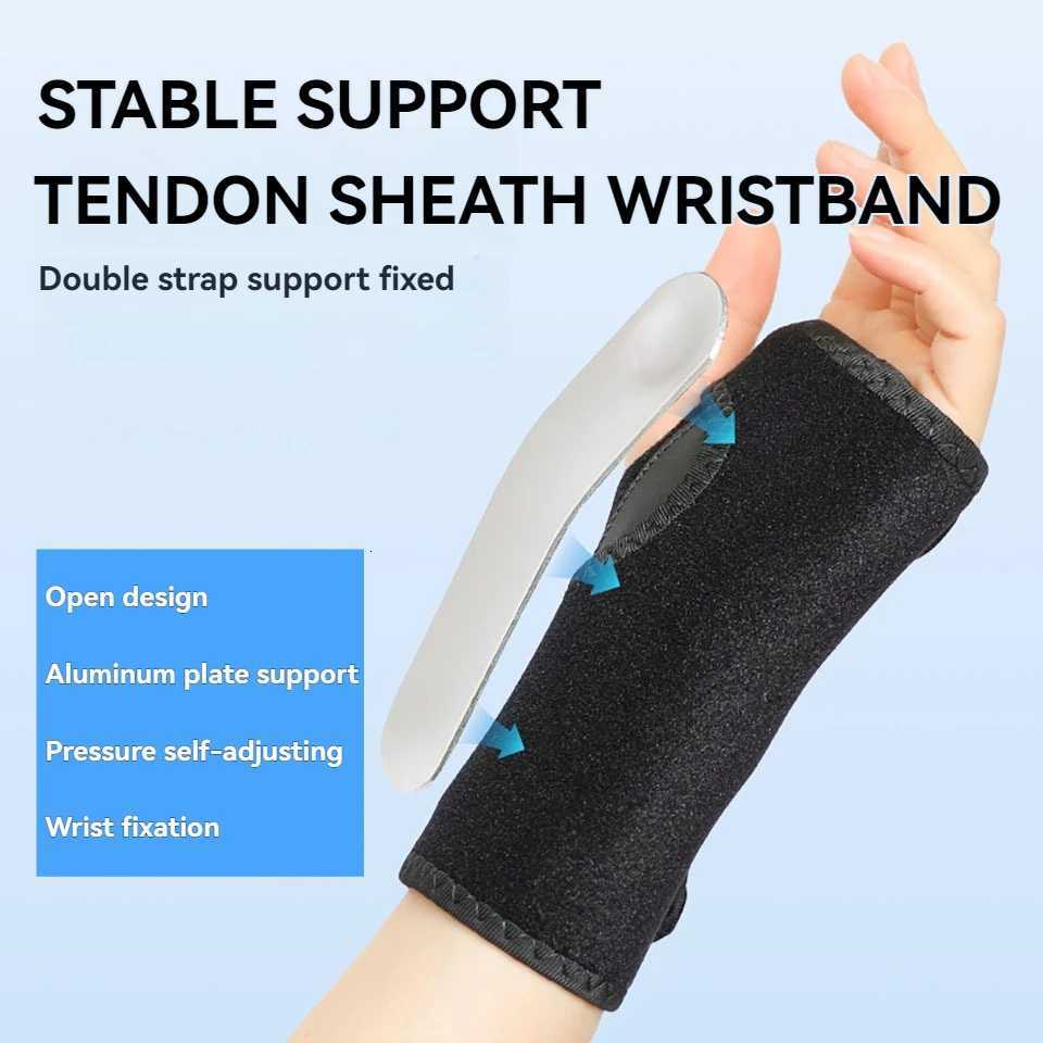 1Pcs Sports Aluminum Plate Tendon Sheath Wrist Brace Double Strap Compression Wrist Brace Wrist Immobilization Brace Men Women M251226