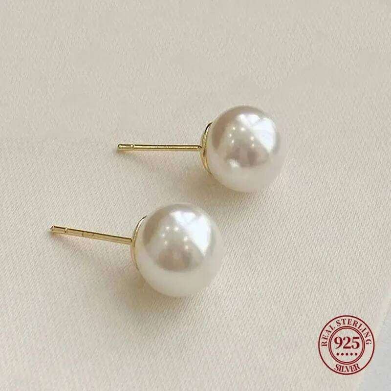 Senlissi- 4-14mm Rio Pearl 925 Sterling Silver Stud Earrings for Women Popular Jewelry Gifts 25H1226