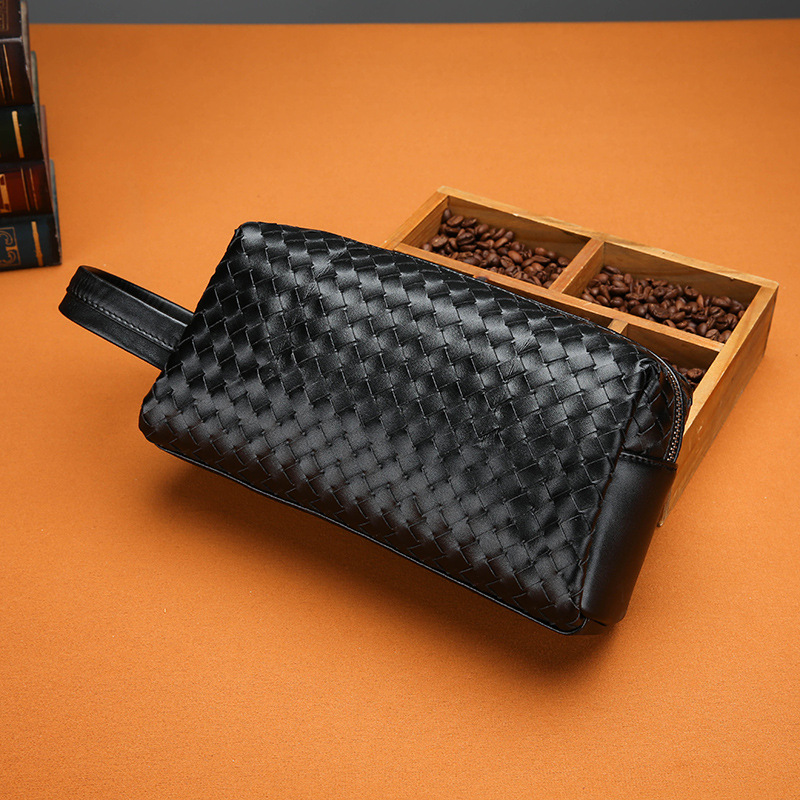 Clutch bag 2025 new Korean style PU woven Clutch bag large capacity bucket-style handbag lightweight