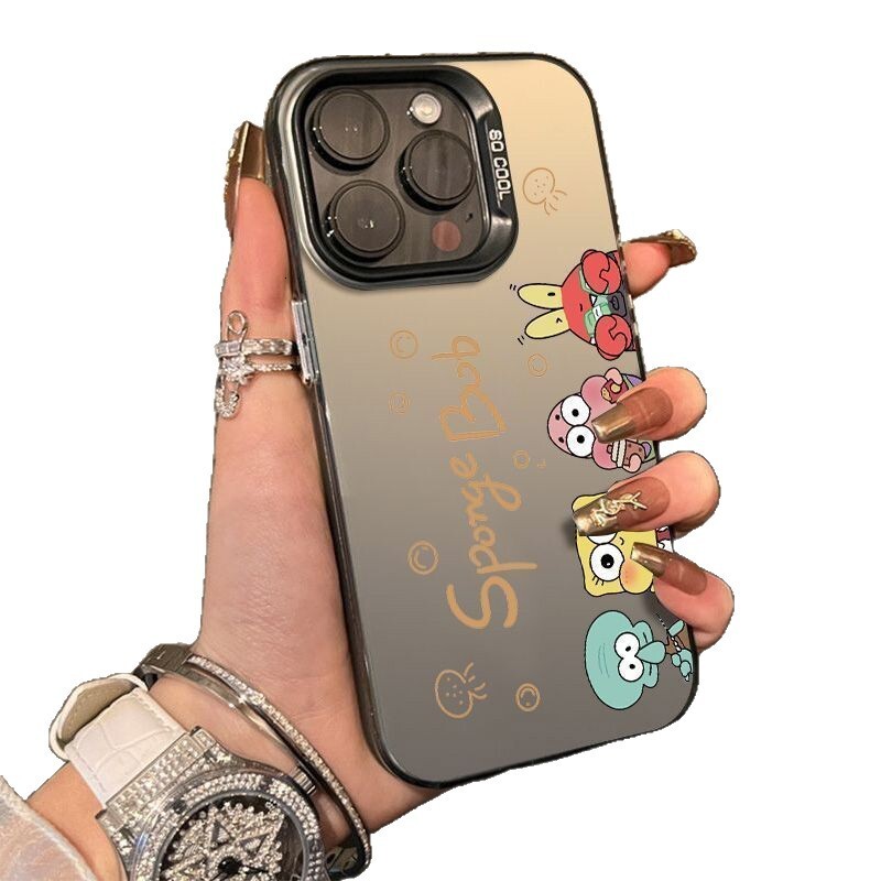 SpongeBob SquarePants Compatible with 16 Pro Max Apple Phone Case Iphone 15 Plus Shockproof 14 Creative 13 11