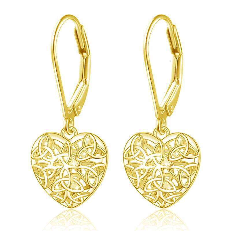 Huitan Women Heart Dangle Earrings Hollow Out Design Trendy Wedding Engagement Party Daily Metalic Versatile Accessories Jewelry