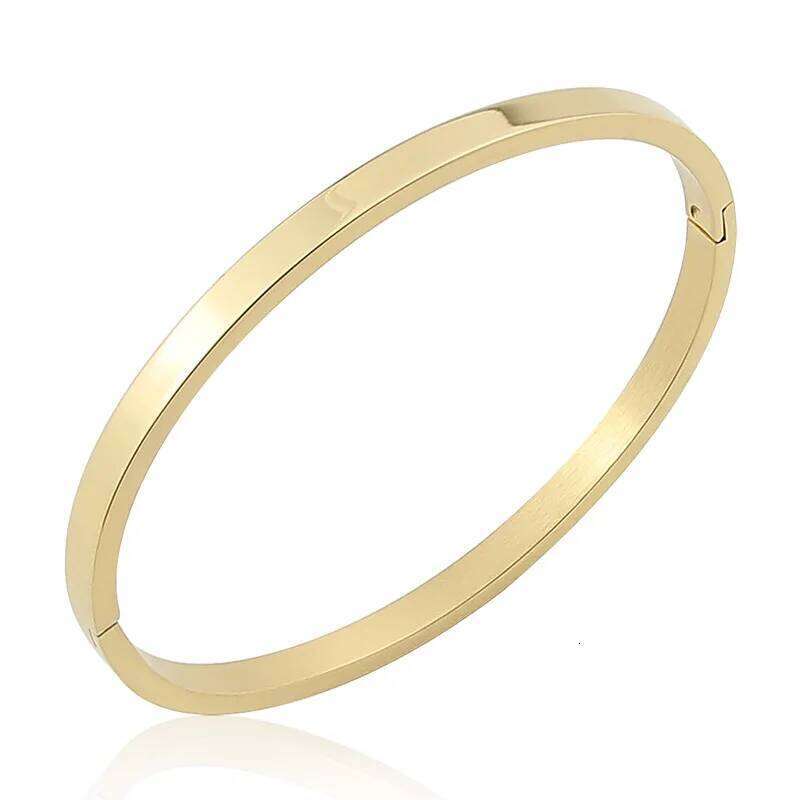 Hot Fashion Stainless Steel Jewelry Oval Bangle for Woman Child Charm Bracelet Party Love Wedding Brand Gift Wholesale 25T1226