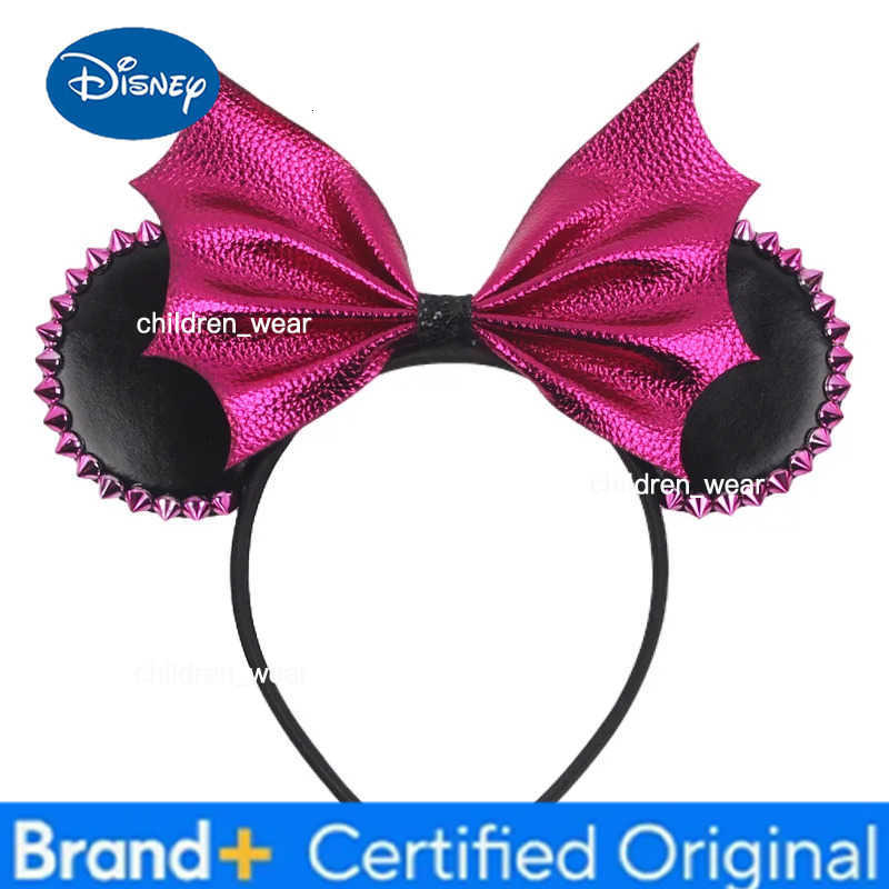 Disney leather Bat Bows Mickey Mouse Ear Headband for Adults Halloween Headwear Women Girls Cosplay Ghost Party Hair Accessories H251226