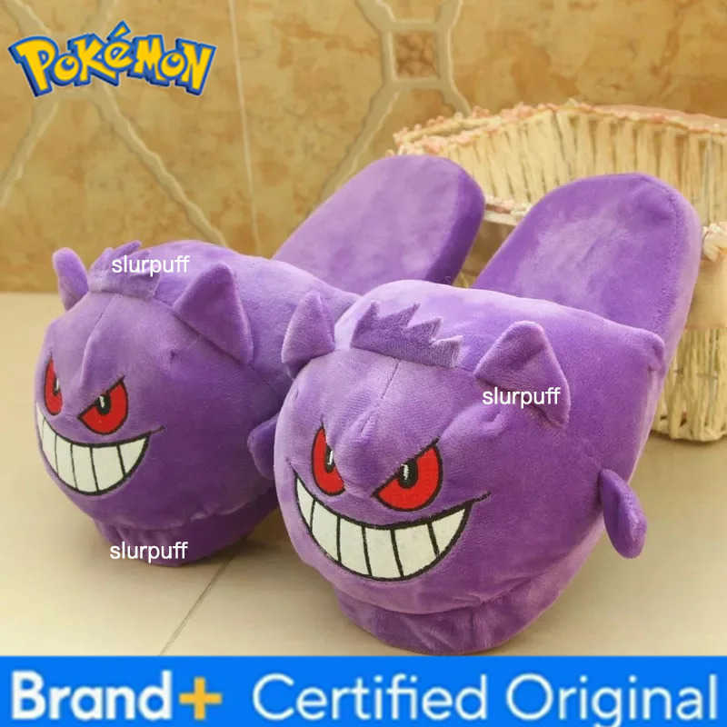 Pokemon Pikachu Snorlax Plush Slippers Adult Women Men Wide Non-Slip Warm Winter Fuzzy Indoor Slippers Home Shoes W251226