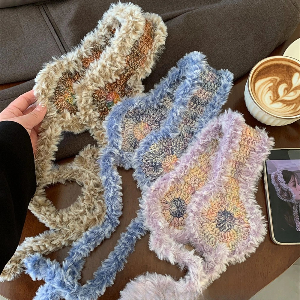 Fashion Winter Plush Earmuffs Womens Soft Stretch Knit Ear Headband Thickened Crochet Ear Warmer Hair Band Orejeras De Invierno 251225