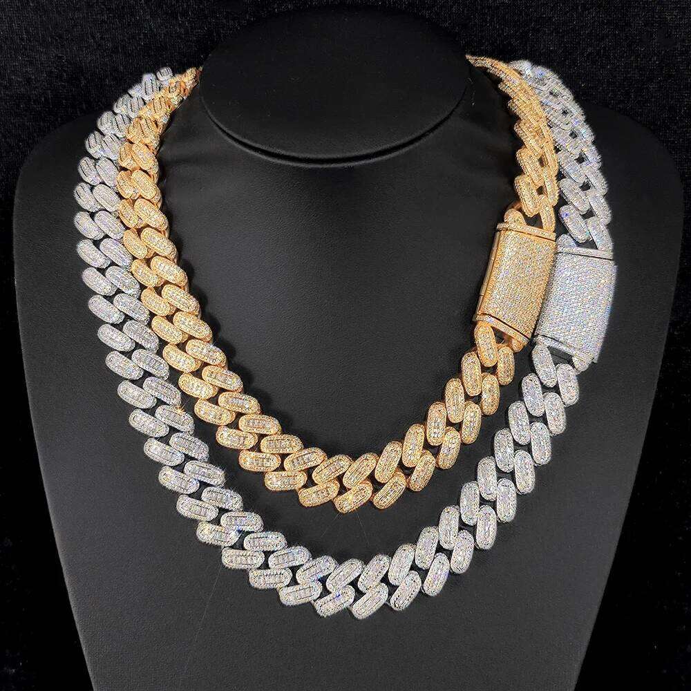 jewelry 18mm Mixed Inlay Diamond Necklace Hip Hop Rose Gold Plated Big Heavy Iced Out Cuban Chain For Men Rapper Jewelry