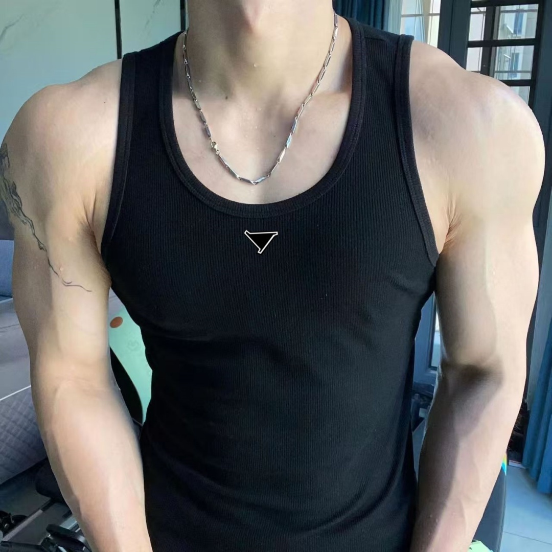 Men's Tees & Polos High-quality Mens T Shirt Sleeveless Vest Fashion tank top Pure Cotton Fitness Running Sports designer t shirt vest Summer Tight fitness Vest