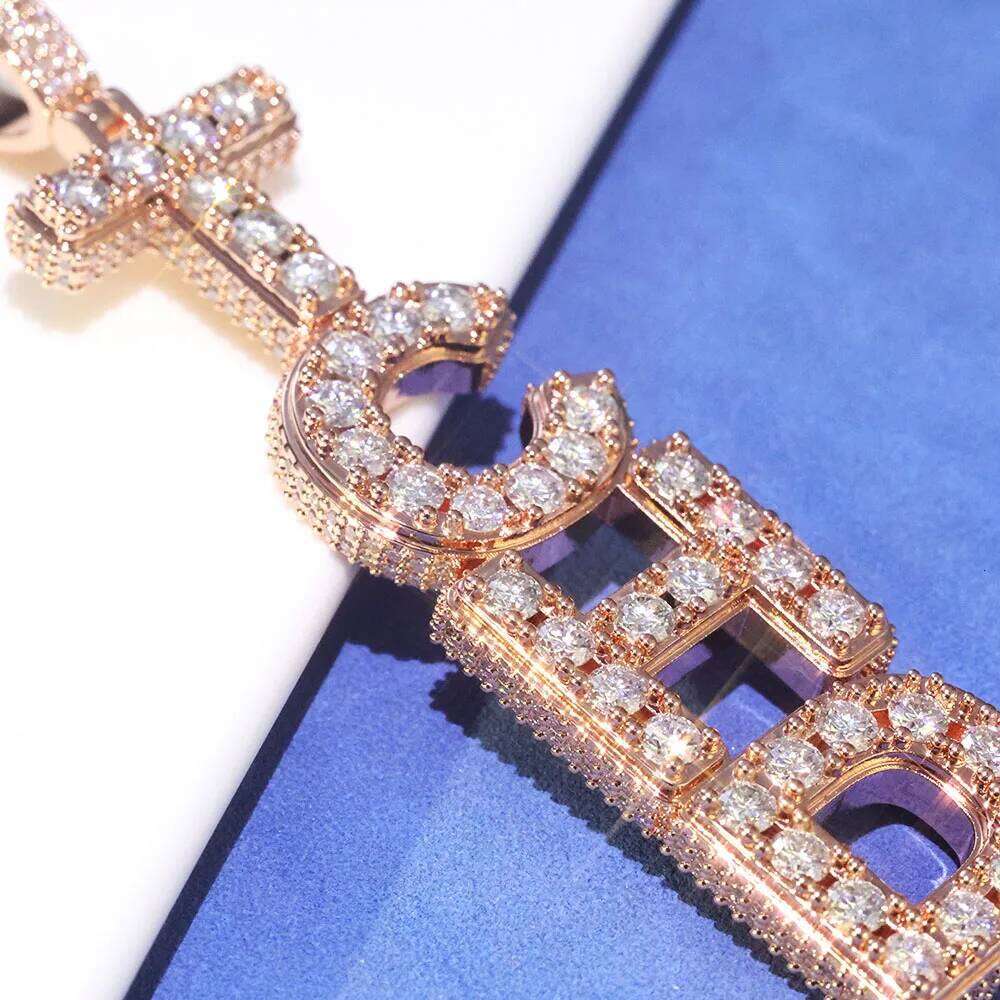 Special Design Brass VVS Charm Pass Diamond Tester Hip Hop Jewelry Iced Out Moissanite Initial Letters Pendant