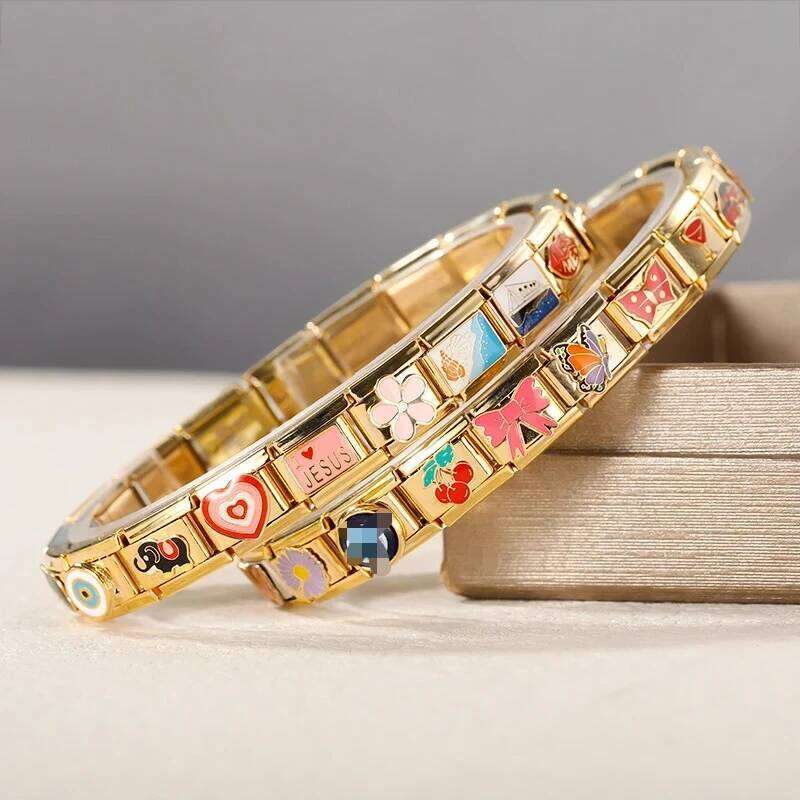 Hapiship Width Original Daisy Heart Love Butterfly Mom Cat Motorcycle Elephant Charm Fit 9mm Bracelet Jewelry Making DJ009 25T1226