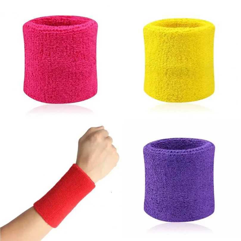2Pcs Wrist Sweatband Tennis Sports Wristband Volleyball Gym Elastic Brace Support Sweat Band Towel Bracelet Quick Dry Sweatband M251226
