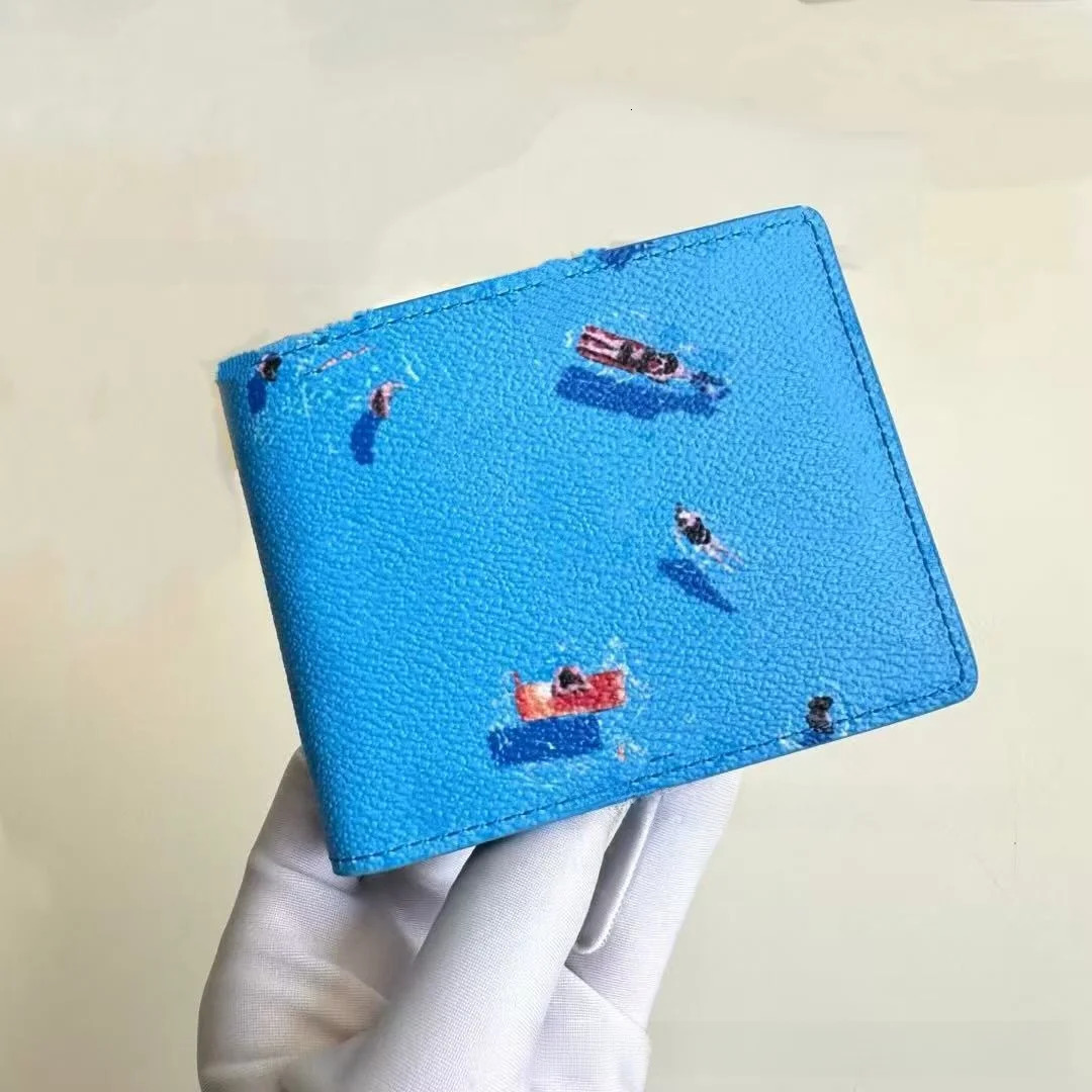 Travel Themed Cartoon Animal And Plant Business Wallet Card Holder Thin Print Leather Bifold Wallet for Daily Use 251225