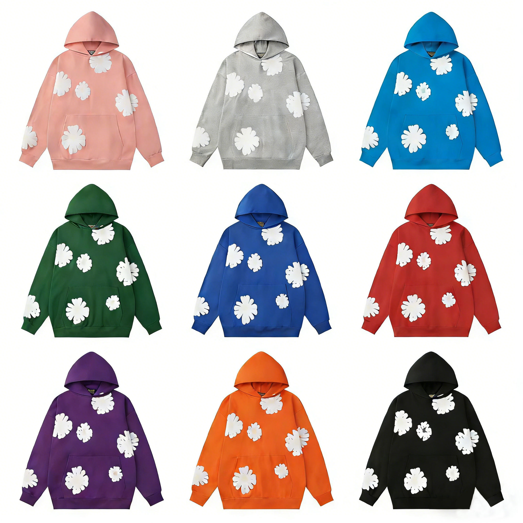 hoody designer hoodie hoodies for men hoodies long sleeve hoodies flower hoodie fashion hoodies designer men orange print sweatshirt Cotton Wreath Streetwear Mens