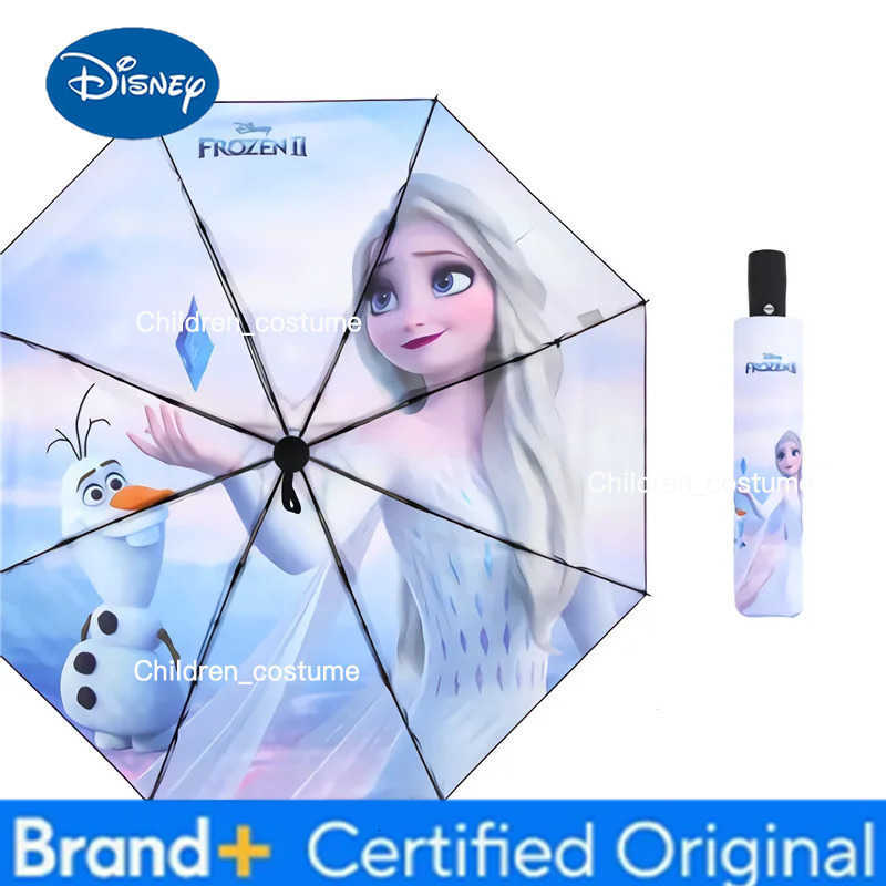 Disney Frozen Automatic Folding Umbrella Rain Women Strong 8K Waterproof Anti UV Sun Umbrellas Outdoor Kids Umbrella H251226