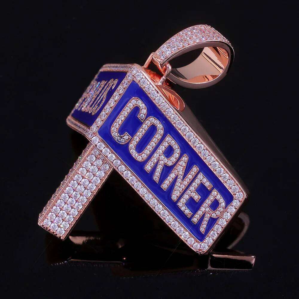 jewelry Hip Hop Jewelry Custom Iced Out Cubic Zirconia Letter Pendant Necklace Men Women