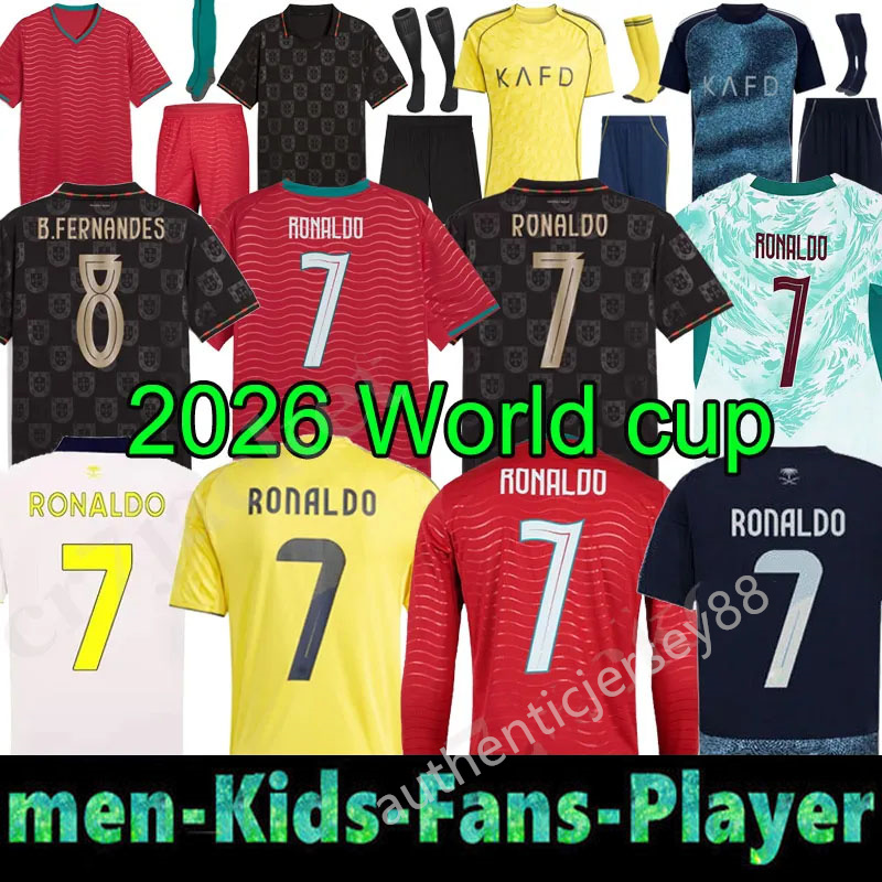 portugal jersey 2026 Ronaldo World Cup Portuguese Soccer Jerseys 25 26 VITINHA football shirts Al Nassr FC B.FERNANDES JOAO FeLIX Child Shirt Kits national team kit
