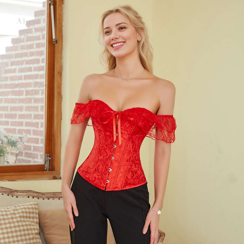 Waist Trainer Body Shaper Tummy Control Style Corset Off-Shoulder Shapewear Waist Bustier Chest Shaping Garment Black Women's